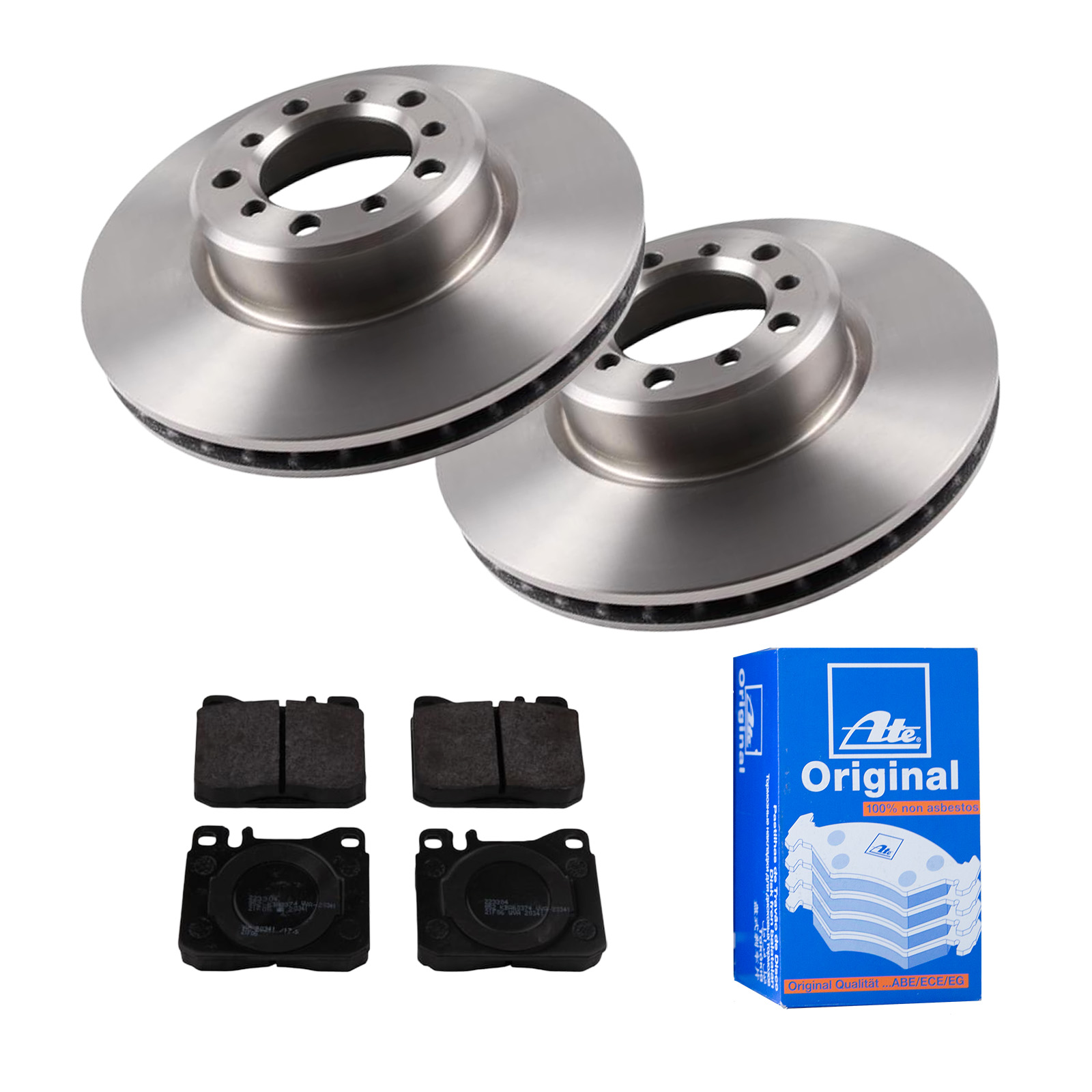 ATE2 Bremsscheiben Belüftet 300 mm VW|SEAT Bremsen-Set Bremsbeläge Vorne