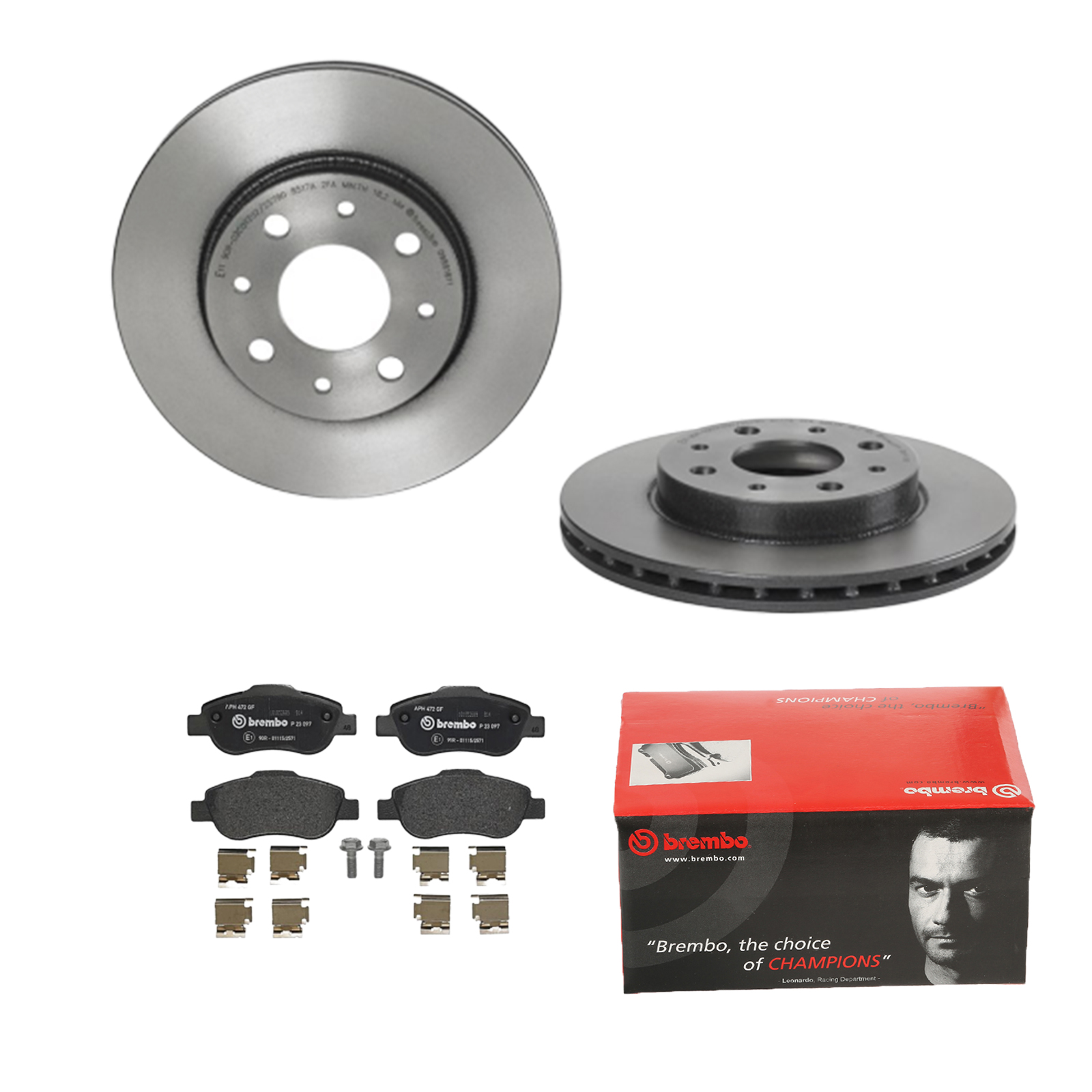 Beläge vorne für Fiat Panda 169x BREMBO2 Bremsscheiben COATED belüftet